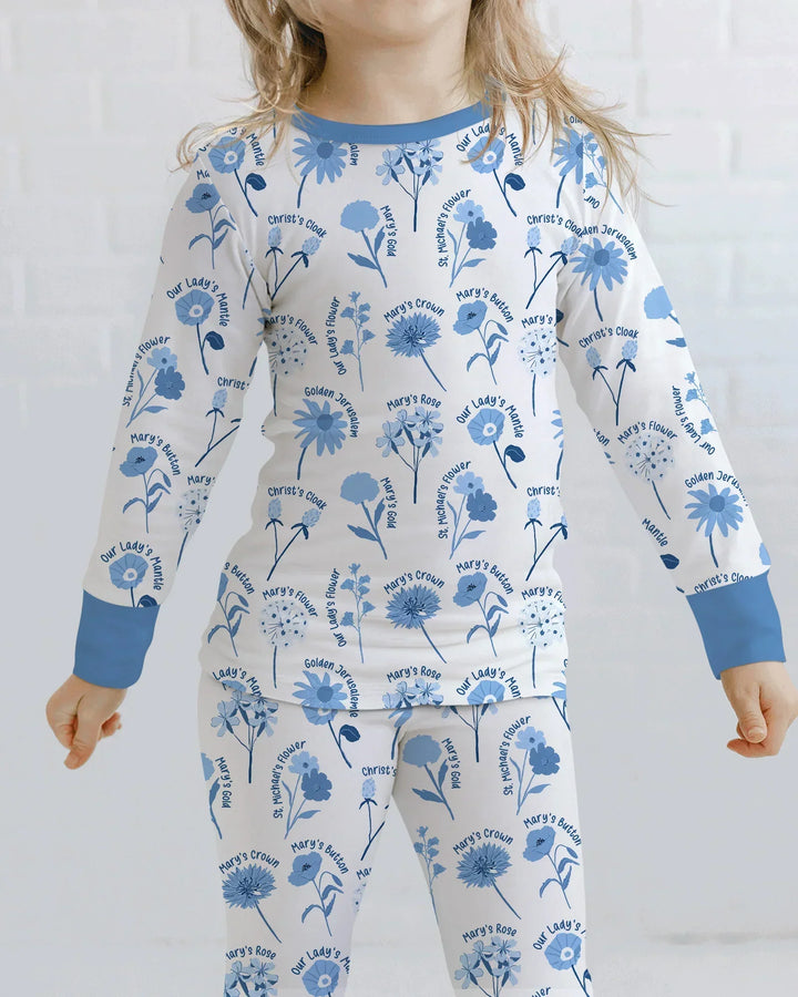 Zweiteiliges Langarm-Pyjama-Set mit Sommerfrüchten