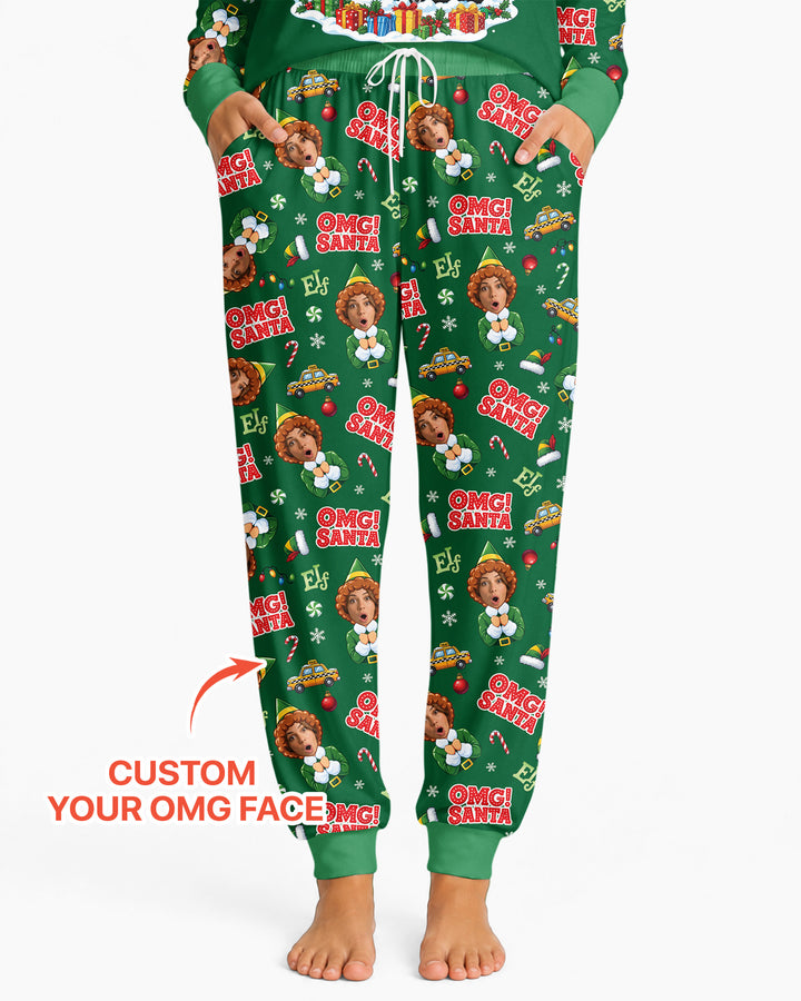 Custom Image OMG Santa Bamboo Women Pajama Set
