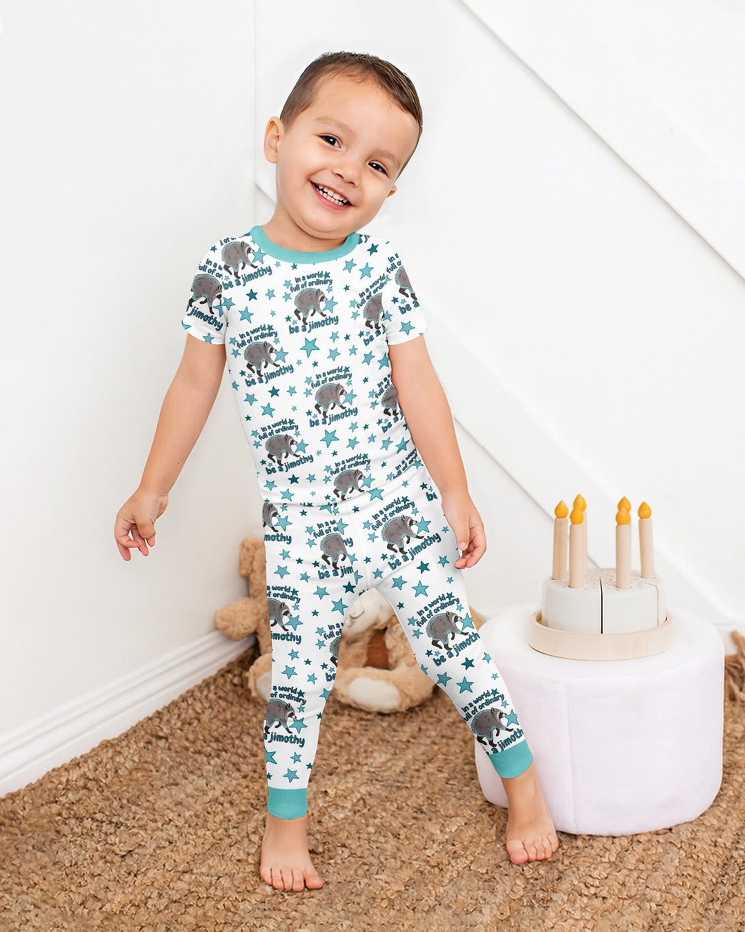 In A World Full Of Ordinary Be A Jimothy Bamboo Two Piece Short Sleeve Pajama Set