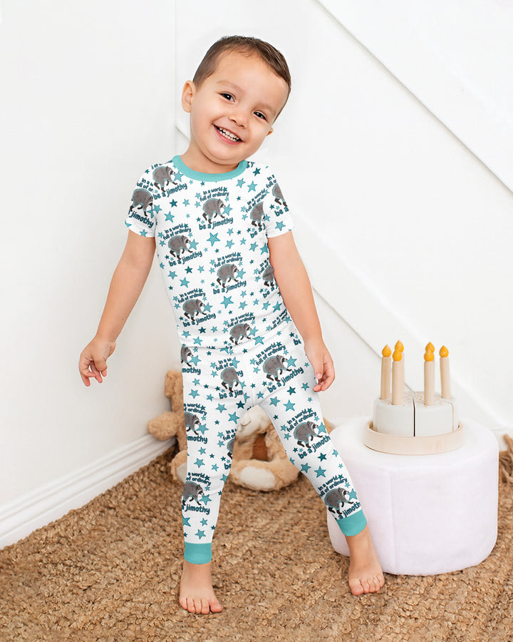 In A World Full Of Ordinary Be A Jimothy Bamboo Two Piece Short Sleeve Pajama Set
