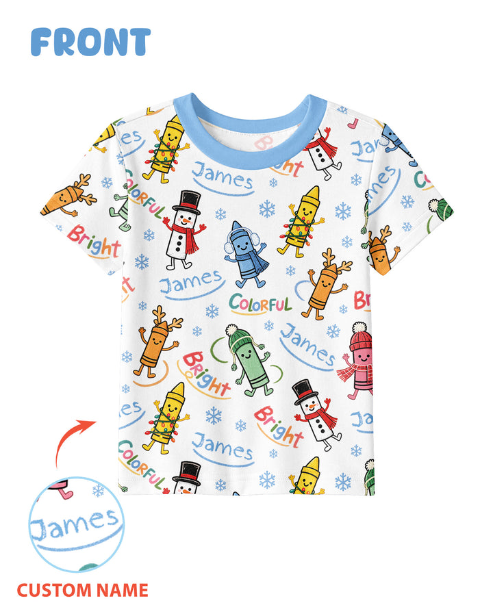 Custom Name Bright & Colorful Bamboo Crewneck T-Shirt