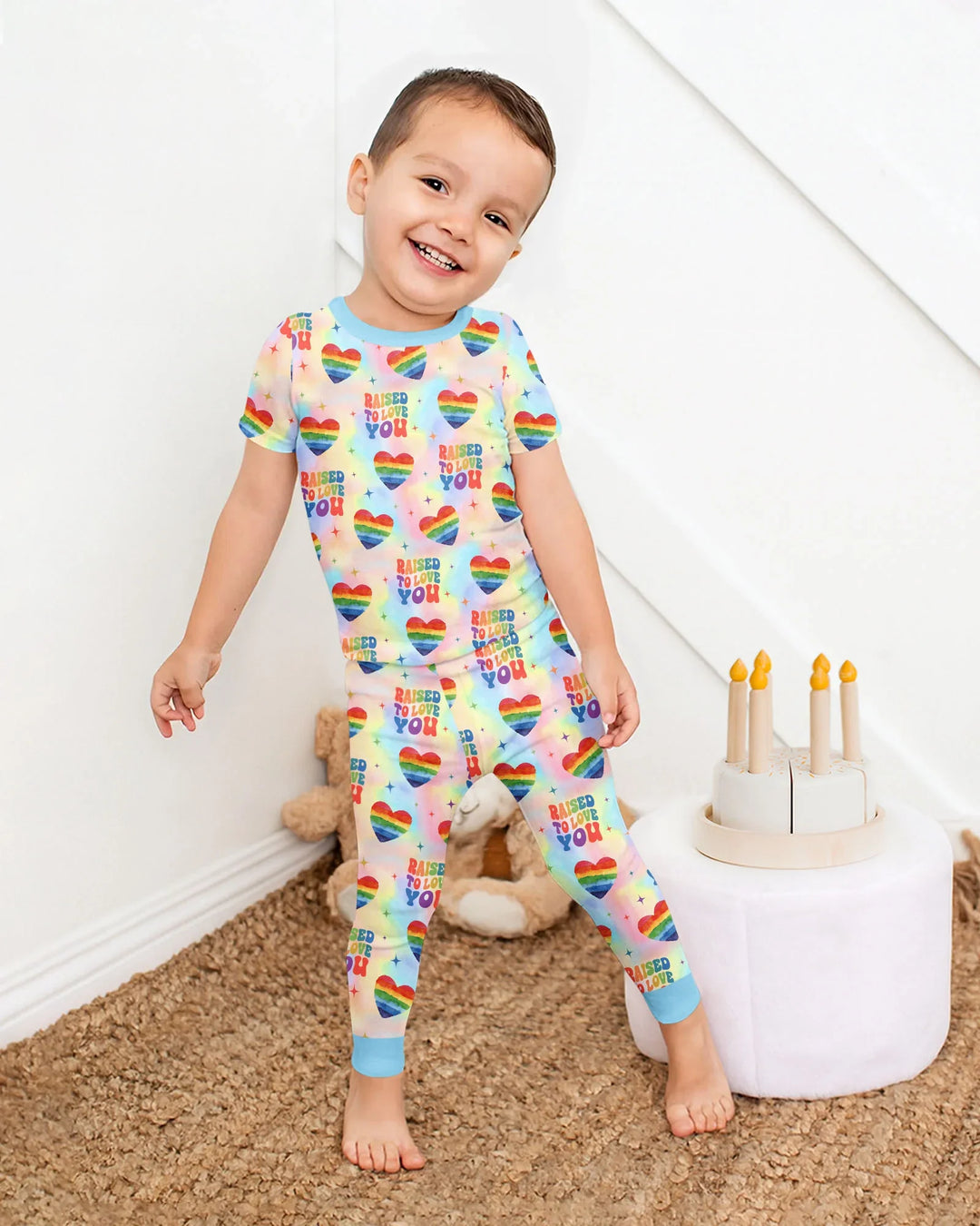 Zweiteiliges, kurzärmliges Pyjama-Set mit Marienkäfern
