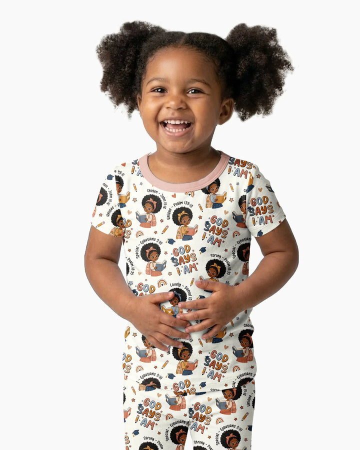 Zweiteiliges, kurzärmliges Pyjama-Set mit Marienkäfern