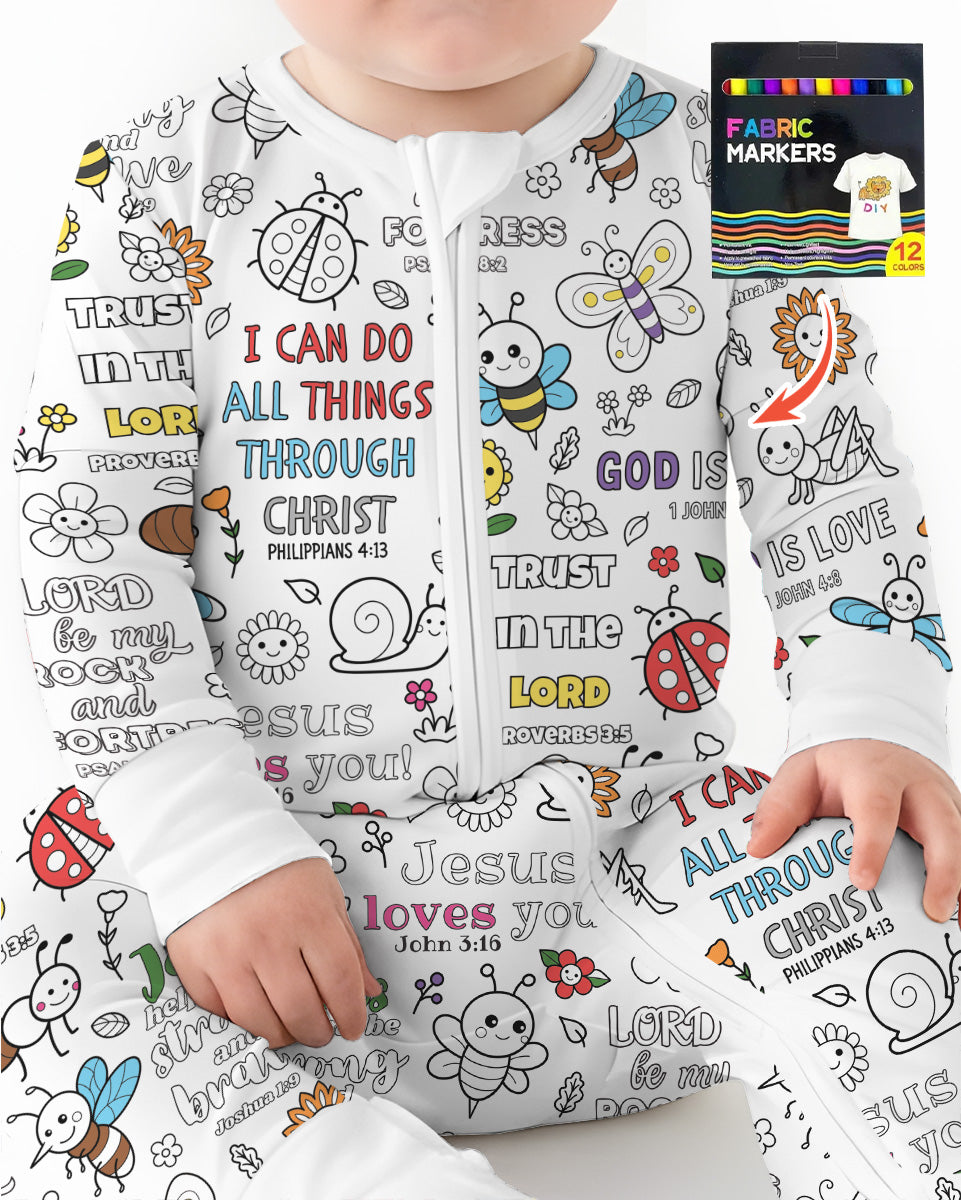 Joyful Garden Bible Verse Colorable Bamboo Convertible Zippy