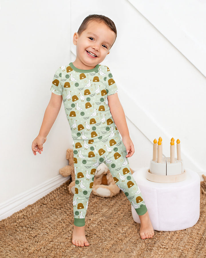 Zweiteiliges, kurzärmliges Pyjama-Set mit Marienkäfern