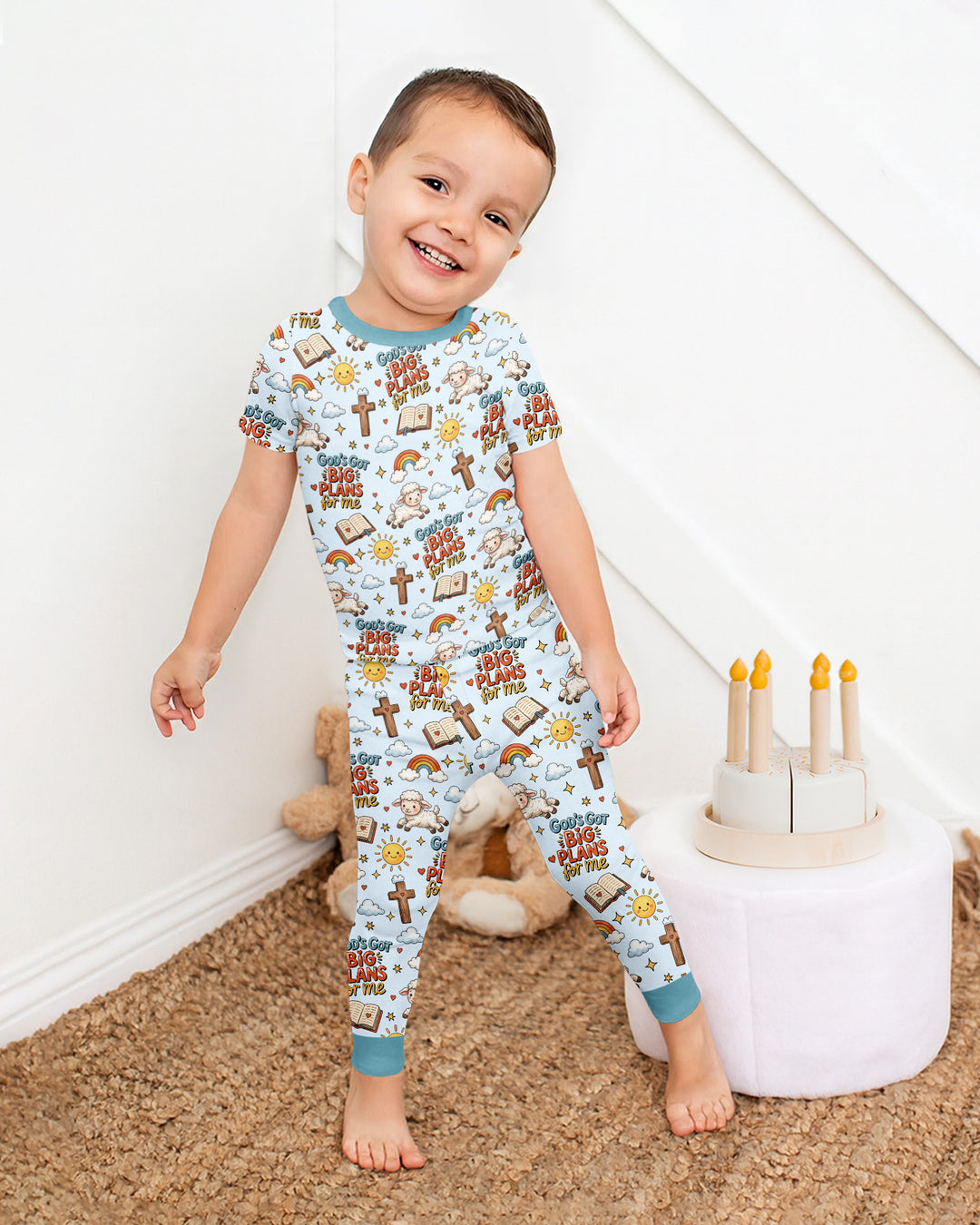 Zweiteiliges, kurzärmliges Pyjama-Set mit Marienkäfern
