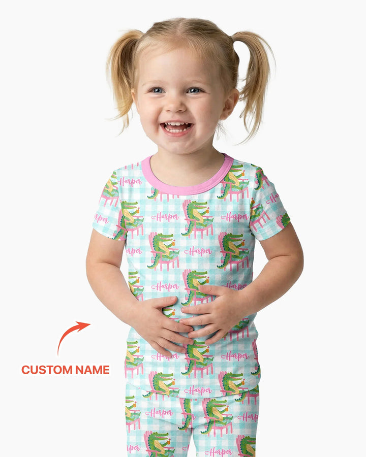 Zweiteiliges, kurzärmliges Pyjama-Set mit Marienkäfern