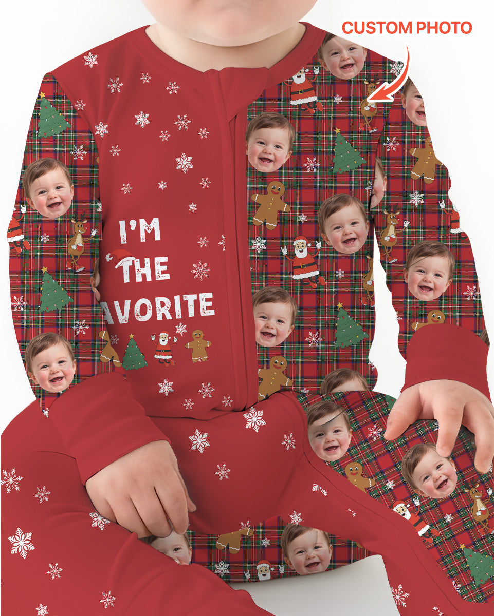 I'm The Favorite Christmas Funny Brother Sister Matching Bamboo Convertible Zippy