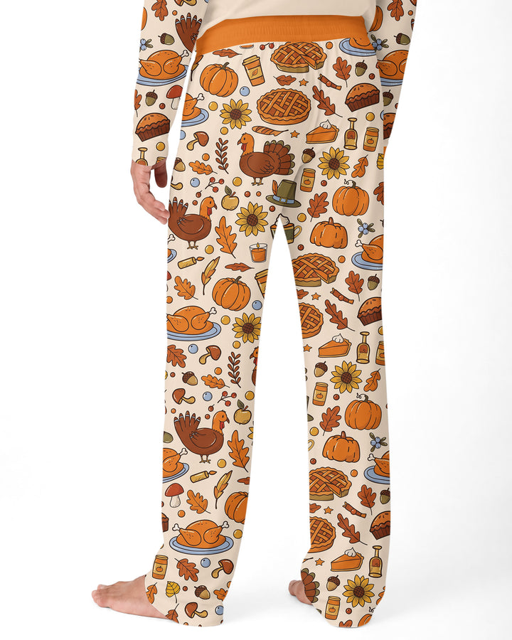 Funny Turkey on Thanksgiving Bamboo Men's Pajama Set