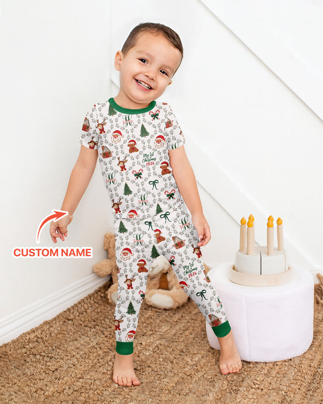 Zweiteiliges, kurzärmliges Pyjama-Set mit Marienkäfern