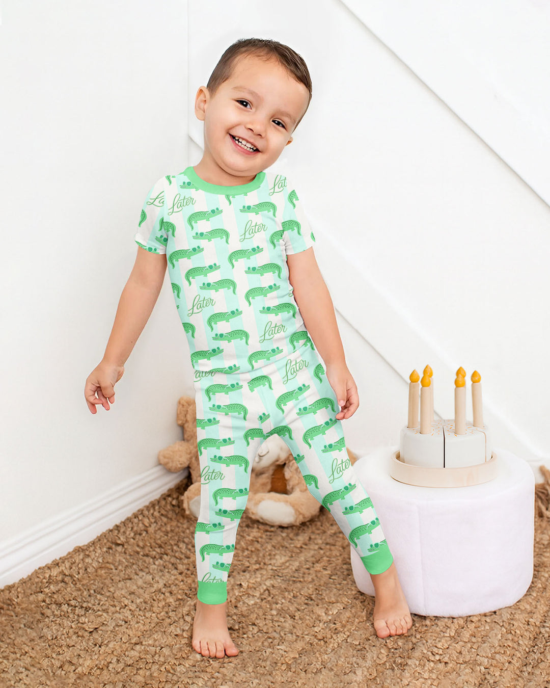 Zweiteiliges, kurzärmliges Pyjama-Set mit Marienkäfern