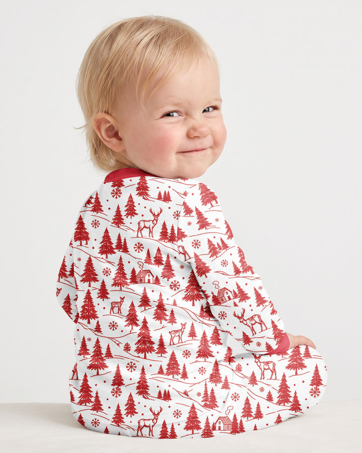 Custom Name North Pole Train Bamboo Two Piece Long Sleeve Pajama Set