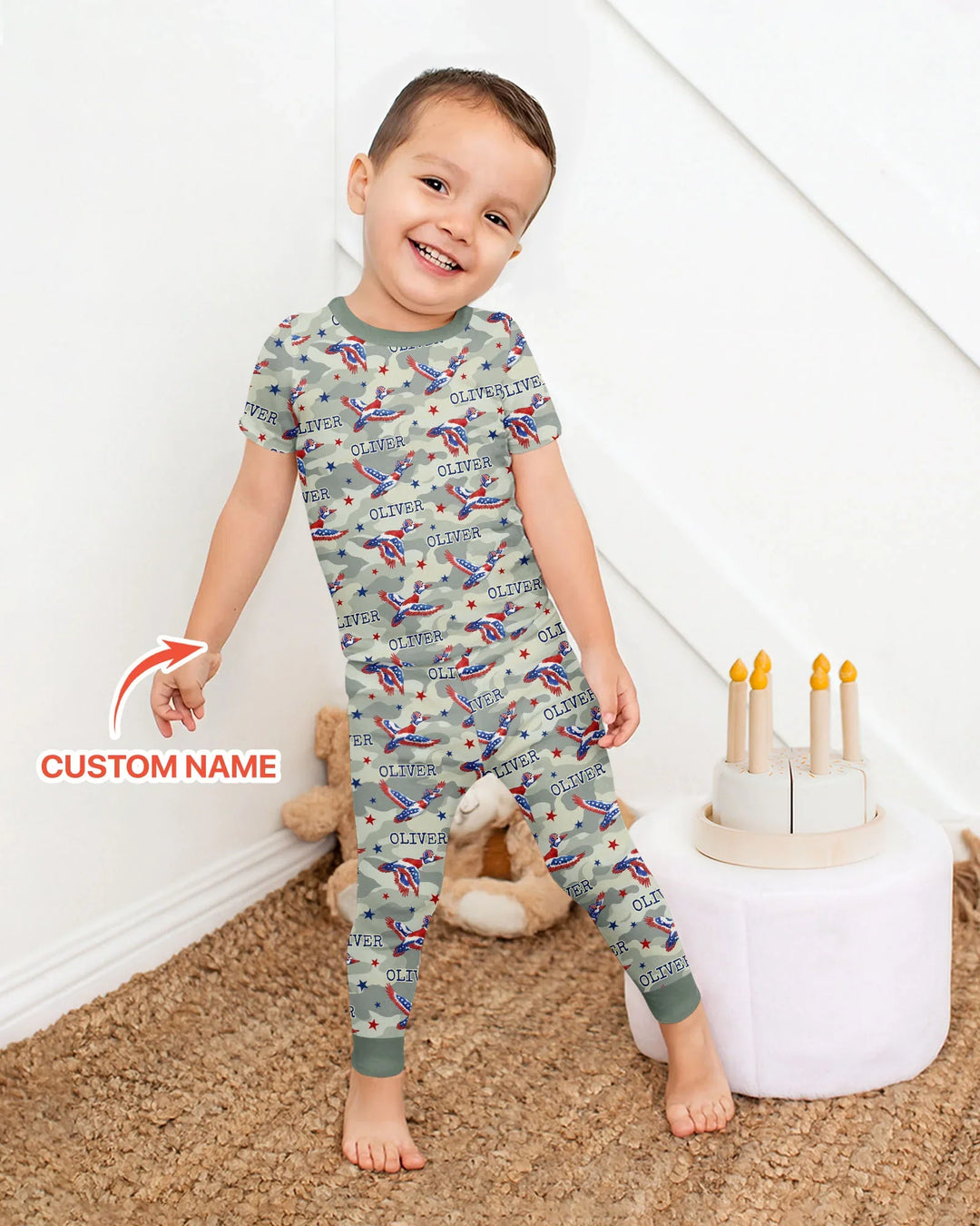 Zweiteiliges, kurzärmliges Pyjama-Set mit Marienkäfern