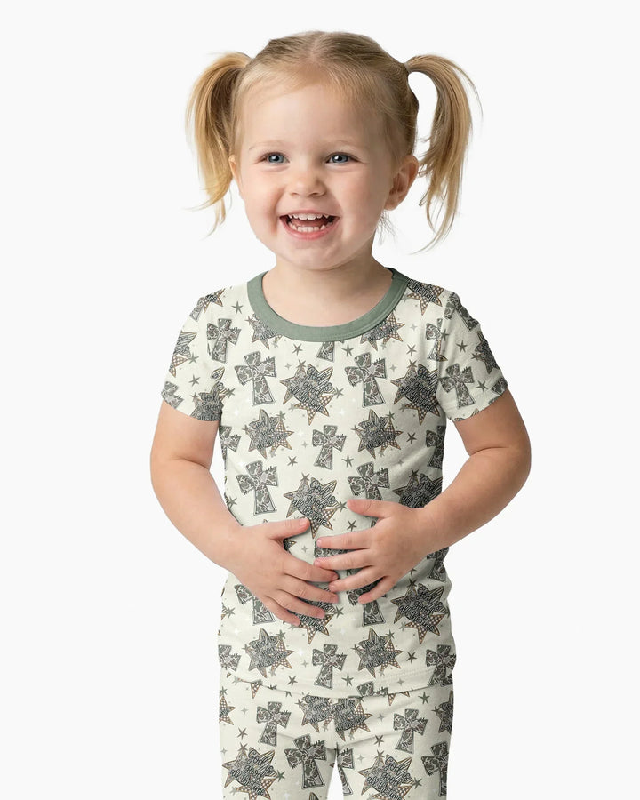 Zweiteiliges, kurzärmliges Pyjama-Set mit Marienkäfern