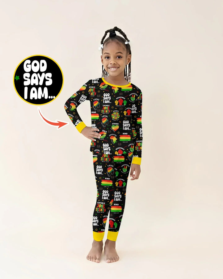 Zweiteiliges Langarm-Pyjama-Set mit Sommerfrüchten