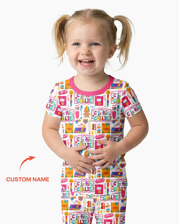 Zweiteiliges, kurzärmliges Pyjama-Set mit Marienkäfern