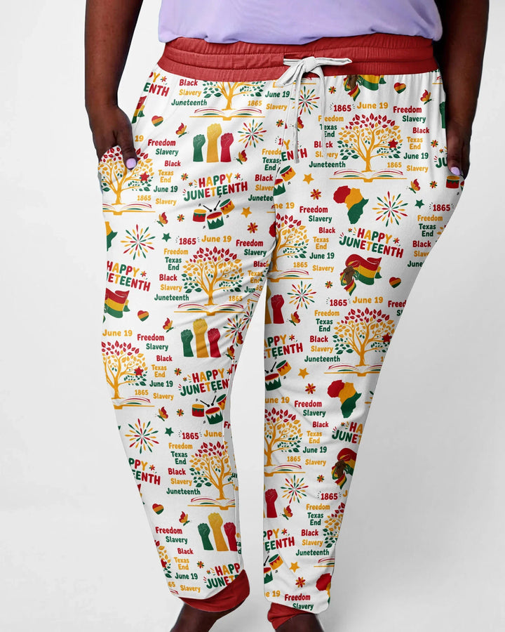 Fröhlicher Juneteenth Pyjama-Set für Damen aus Bambus