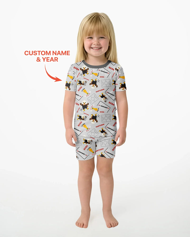 Zweiteiliges Pyjama-Set mit kurzen Ärmeln und Shorts im Sommer-Design