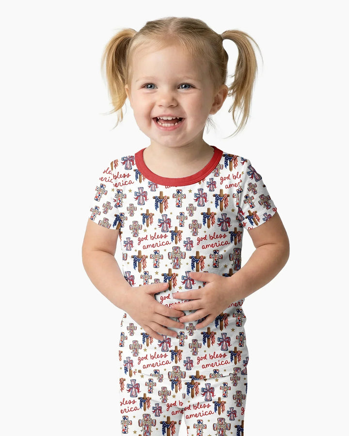 Zweiteiliges, kurzärmliges Pyjama-Set mit Marienkäfern