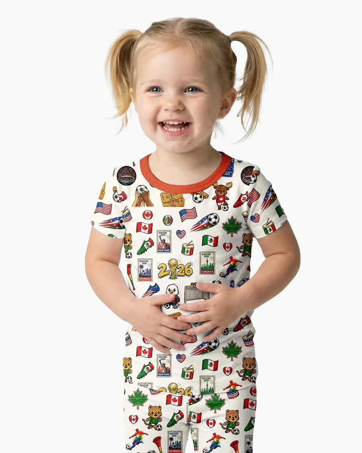Zweiteiliges, kurzärmliges Pyjama-Set mit Marienkäfern