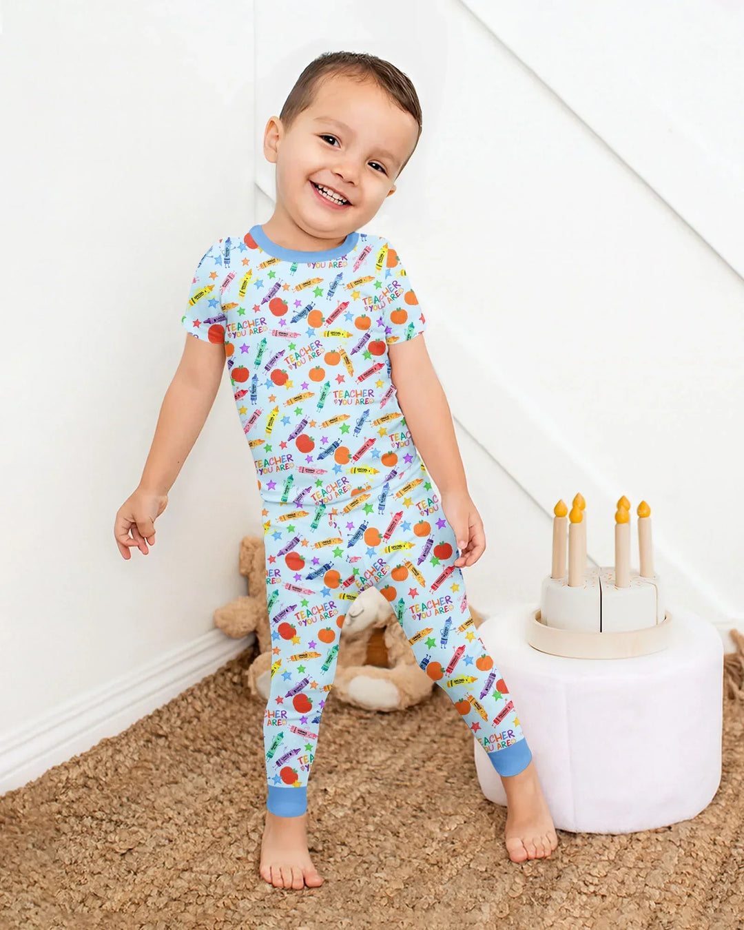 Zweiteiliges, kurzärmliges Pyjama-Set mit Marienkäfern