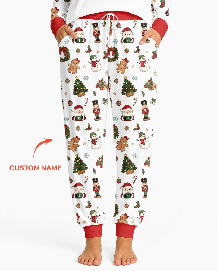 Custom Name Christmas 2026 Crew Bamboo Women Pajama Set