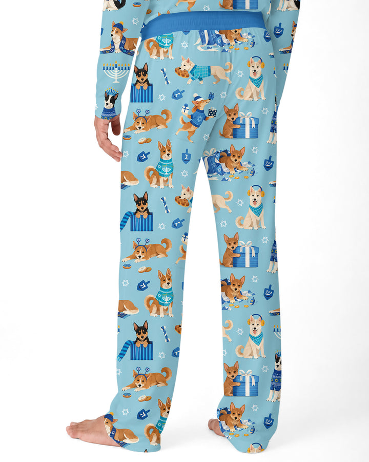 Hannukkah Protected by A Canaan Dog Bamboo Men's Pajama Set