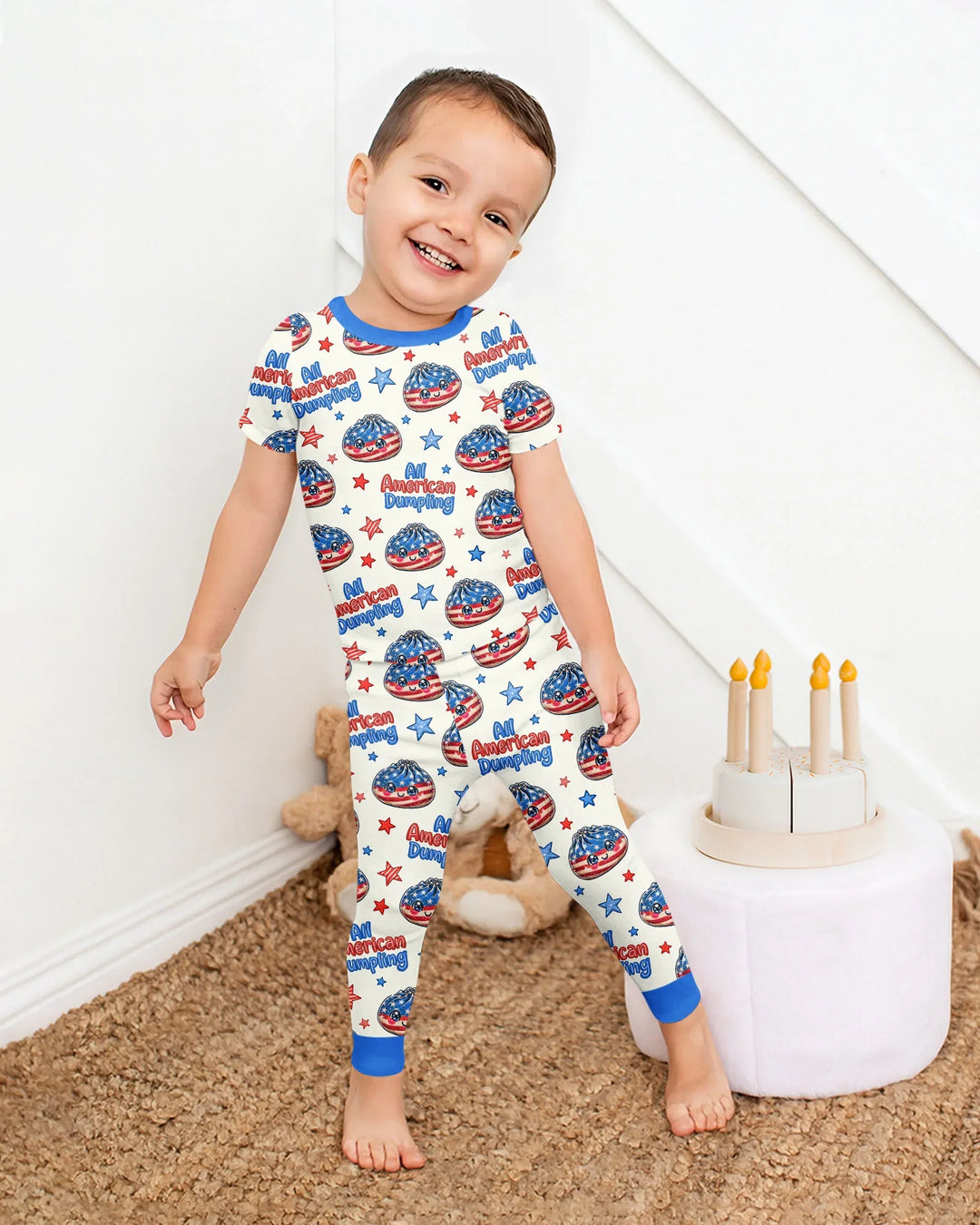 Zweiteiliges, kurzärmliges Pyjama-Set mit Marienkäfern