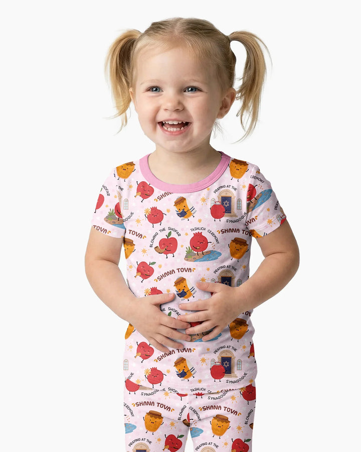 Zweiteiliges, kurzärmliges Pyjama-Set mit Marienkäfern