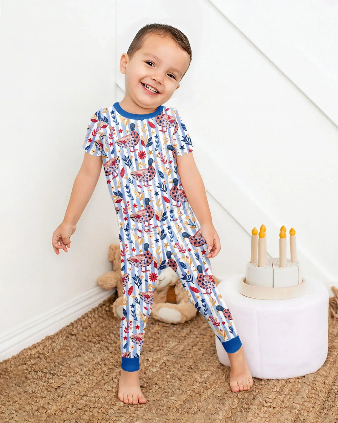 Zweiteiliges, kurzärmliges Pyjama-Set mit Marienkäfern