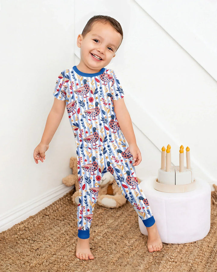 Zweiteiliges, kurzärmliges Pyjama-Set mit Marienkäfern