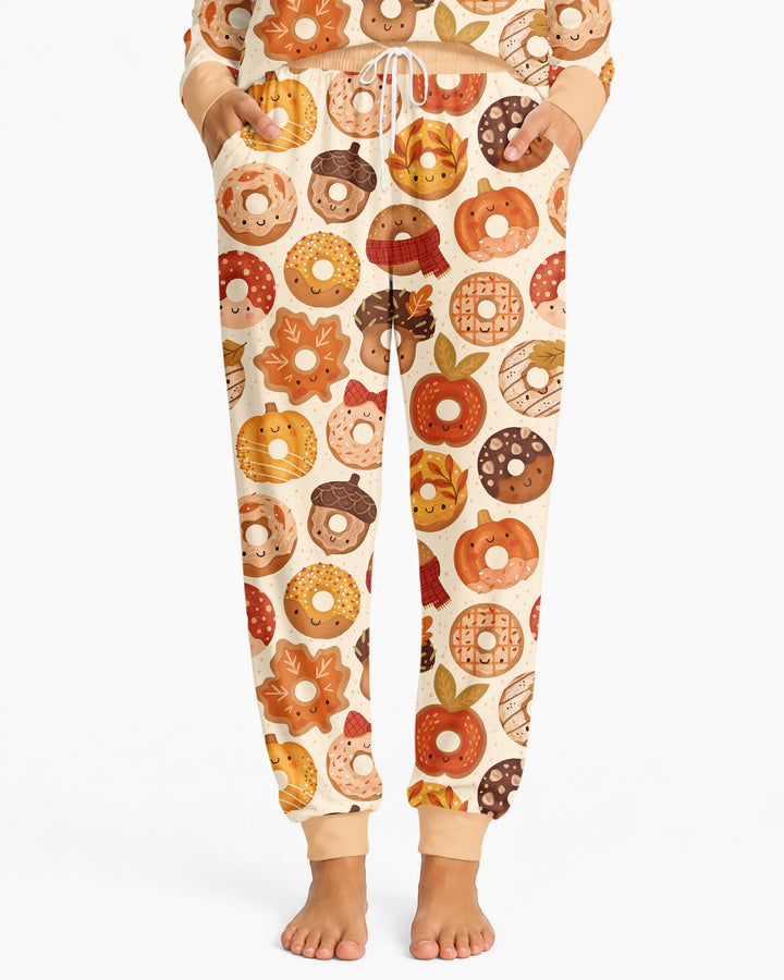 Cute Autumn Donut Bamboo Women Pajama Set