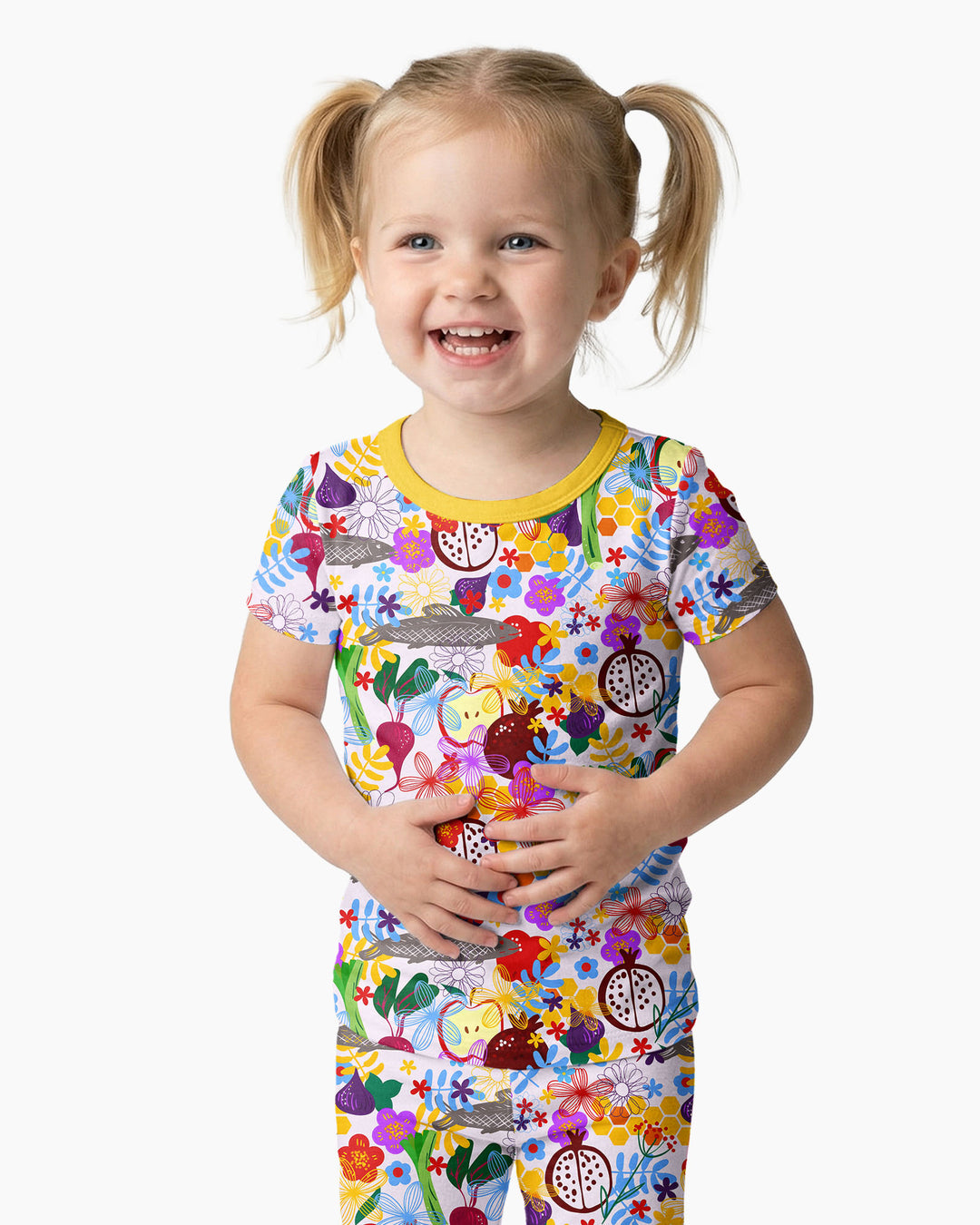 Happy Rosh Hashanah Bamboo Two Piece Short Sleeve Pajama Set
