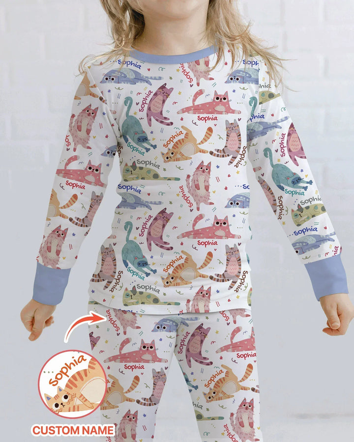 Zweiteiliges Langarm-Pyjama-Set mit Sommerfrüchten
