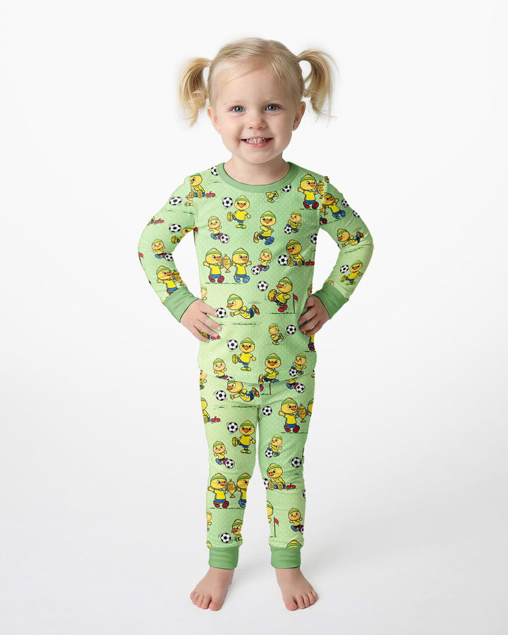 Zweiteiliges Langarm-Pyjama-Set mit Sommerfrüchten
