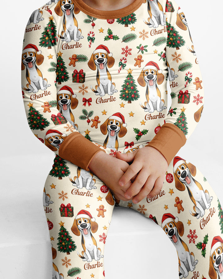 Christmas Dog Bamboo Two Piece Long Sleeve Pajama Set