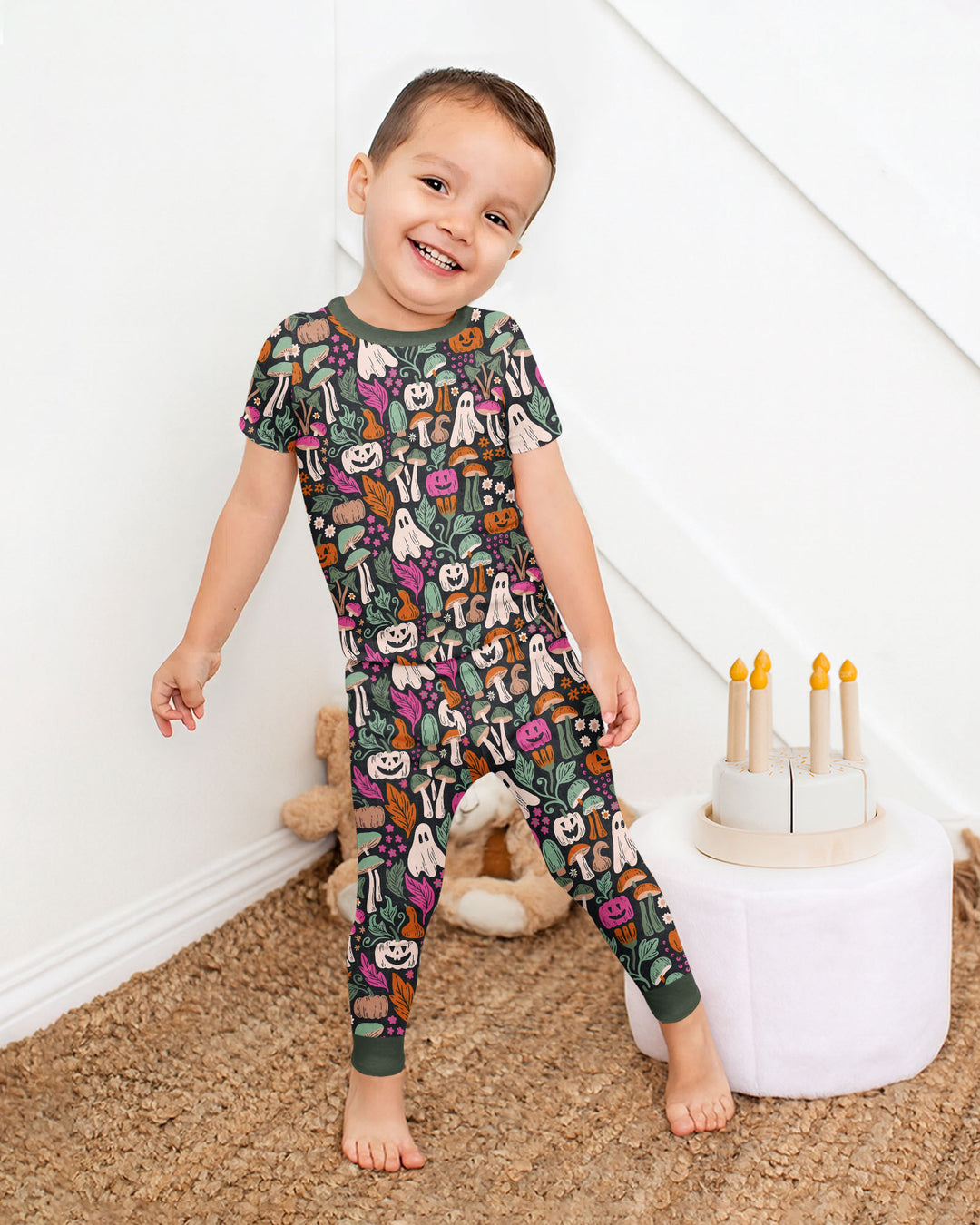 Dark Pumpkin Zona Bamboo Two Piece Short Sleeve Pajama Set