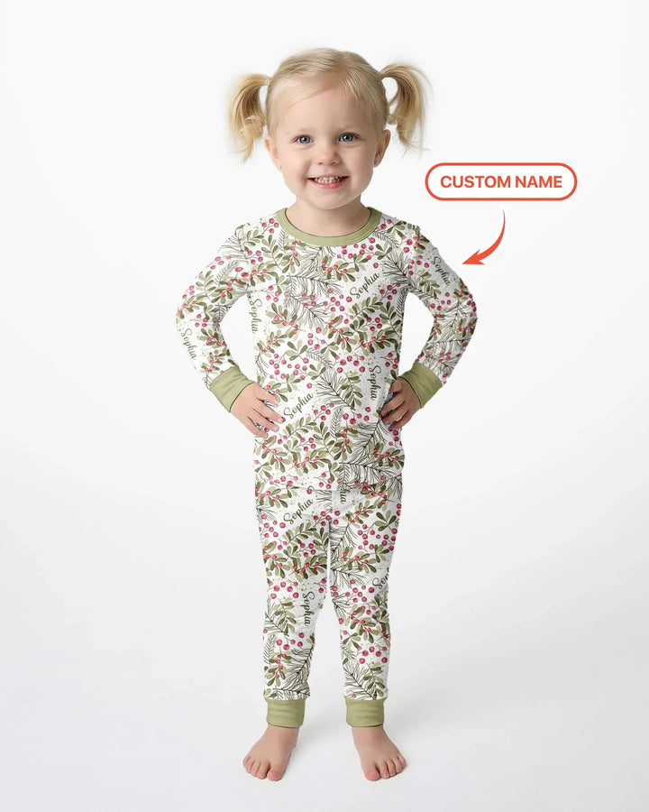 Zweiteiliges Langarm-Pyjama-Set mit Sommerfrüchten