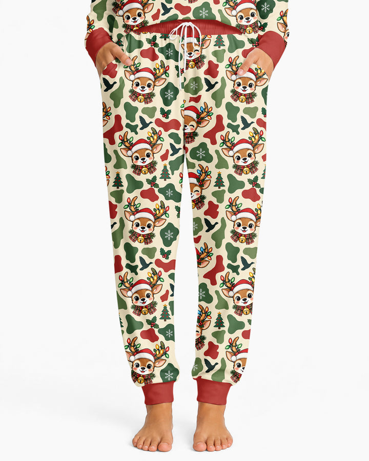 Christmas Deer Hunting Camo Bamboo Women Pajama Set
