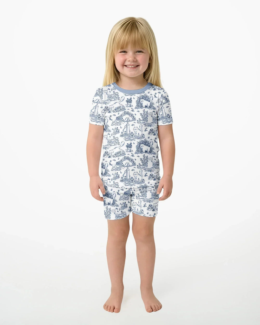 Template Zweiteiliges Pyjama-Set mit kurzen Ärmeln und Shorts