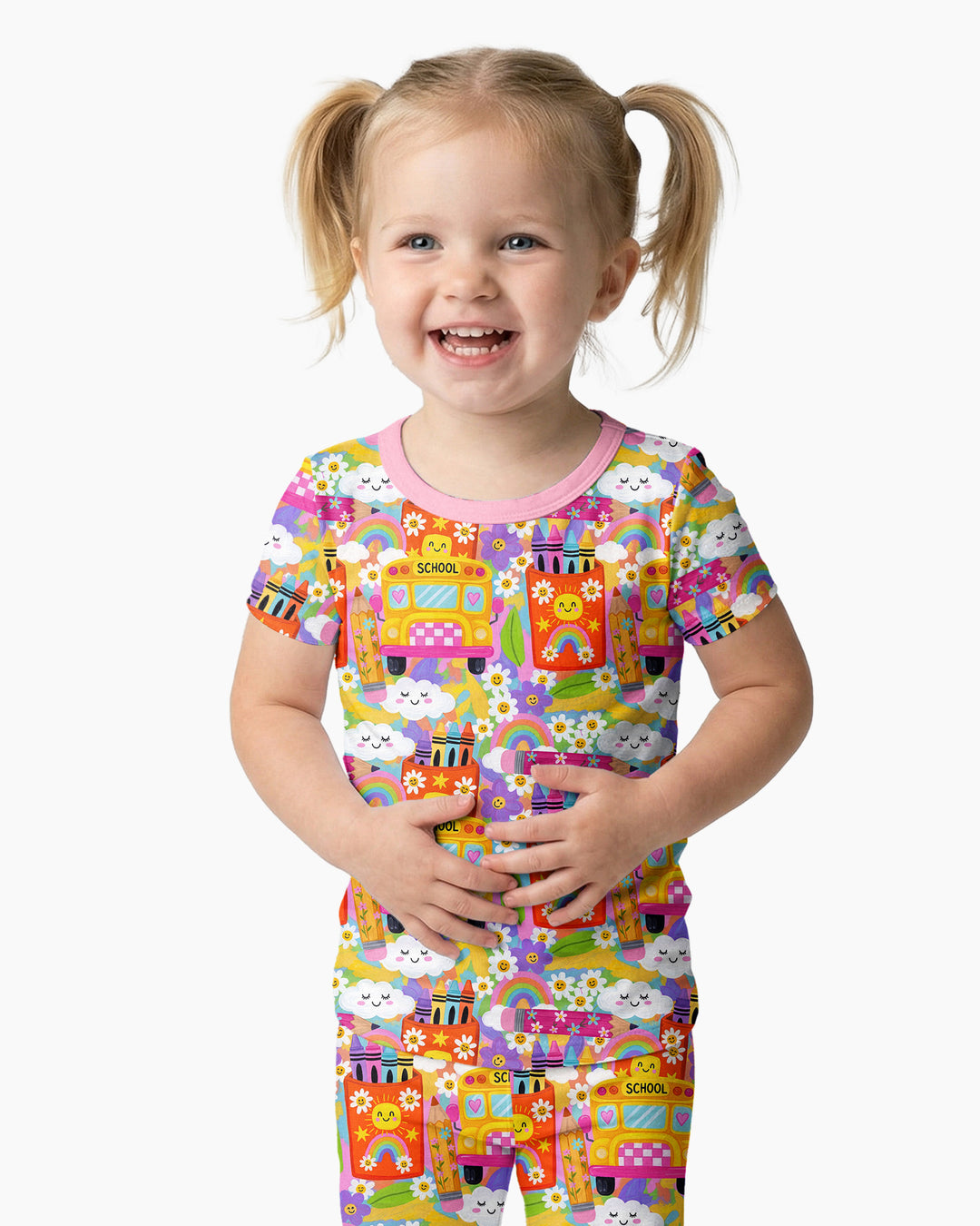 Zweiteiliges, kurzärmliges Pyjama-Set mit Marienkäfern