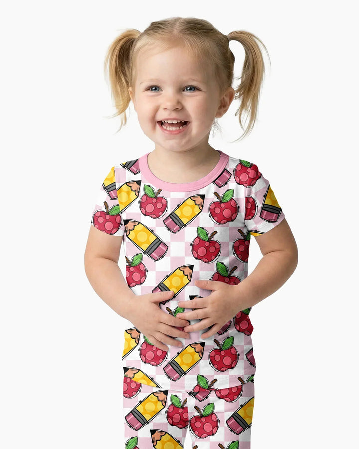 Zweiteiliges, kurzärmliges Pyjama-Set mit Marienkäfern