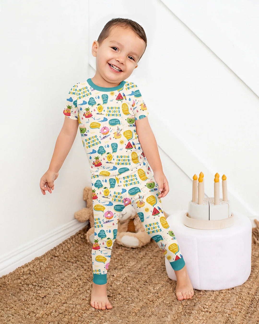 Zweiteiliges, kurzärmliges Pyjama-Set mit Marienkäfern