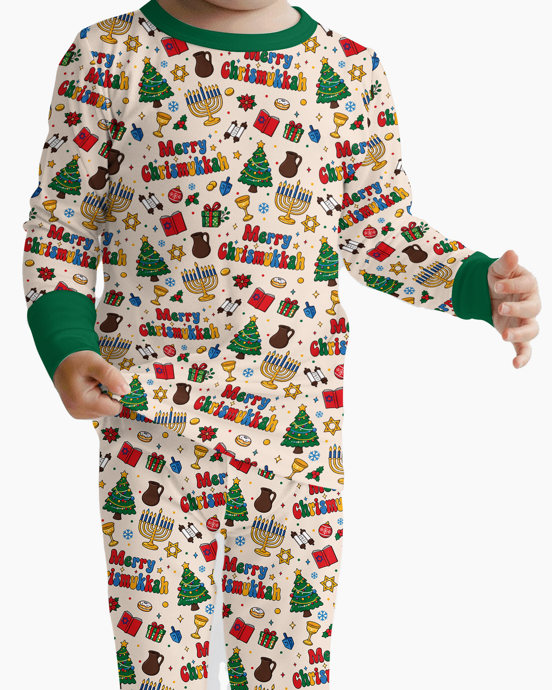 Merry Chrismukkah Bamboo Two Piece Long Sleeve Pajama Set