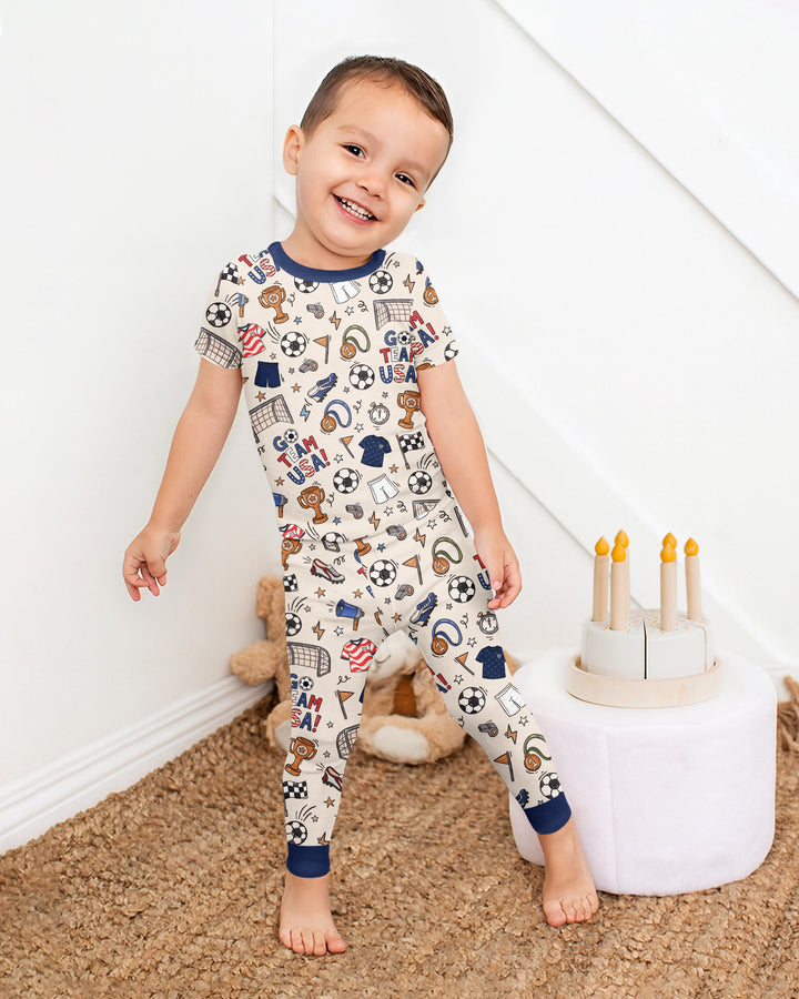 Zweiteiliges, kurzärmliges Pyjama-Set mit Marienkäfern