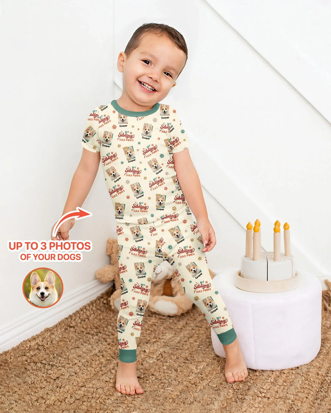 Zweiteiliges Langarm-Pyjama-Set mit Sommerfrüchten