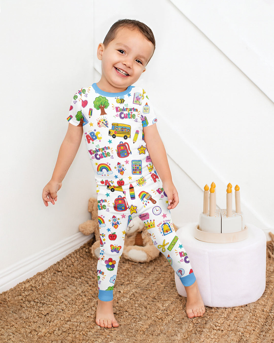 Zweiteiliges, kurzärmliges Pyjama-Set mit Marienkäfern