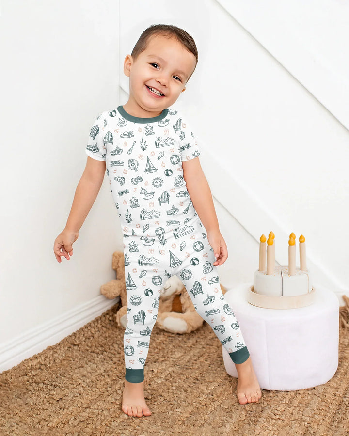 Zweiteiliges, kurzärmliges Pyjama-Set mit Marienkäfern