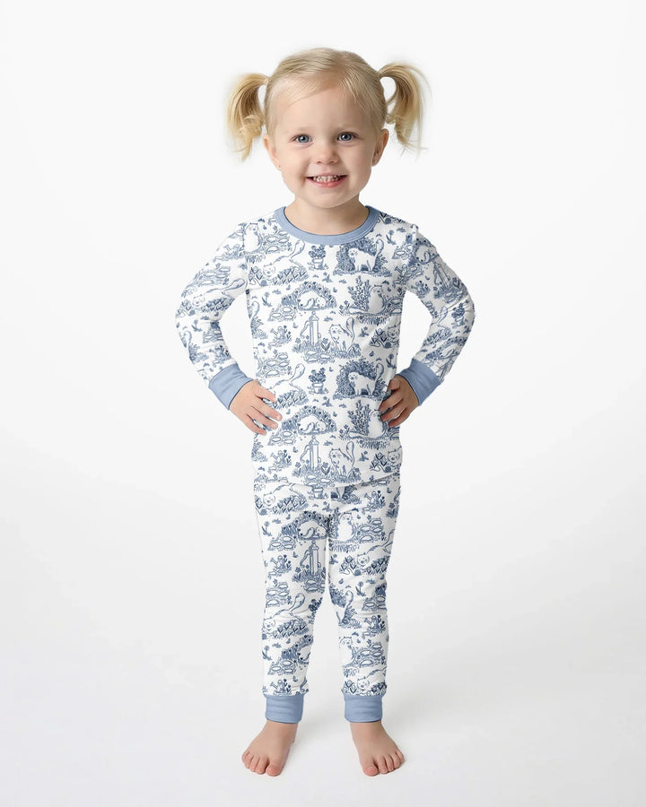 Zweiteiliges Langarm-Pyjama-Set mit Sommerfrüchten