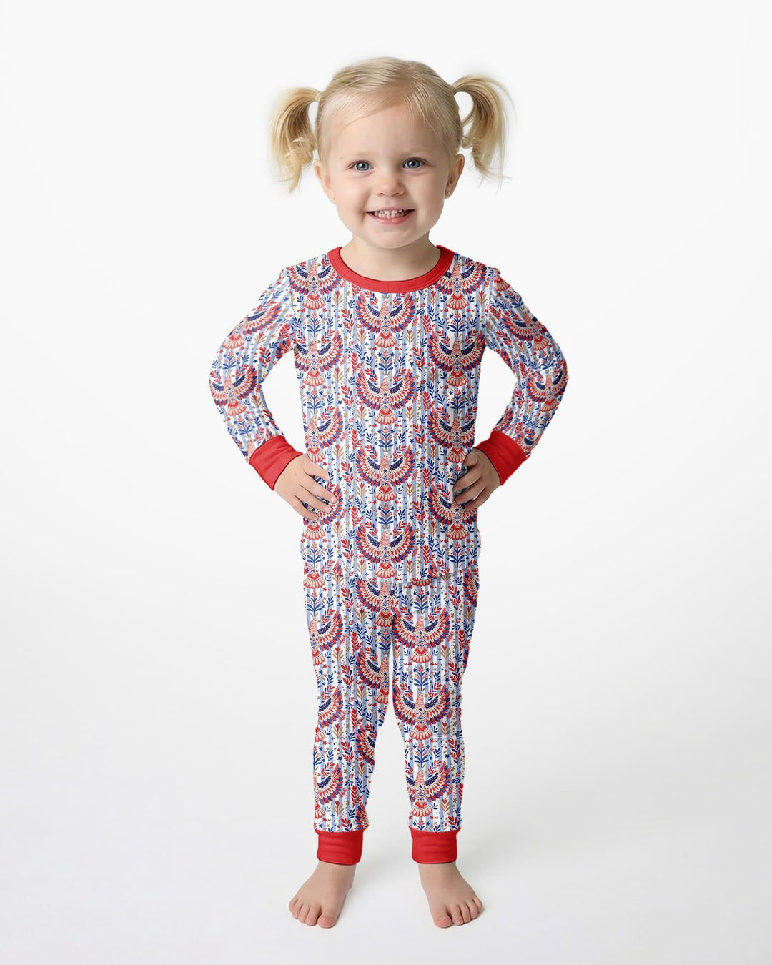 Zweiteiliges Langarm-Pyjama-Set mit Sommerfrüchten